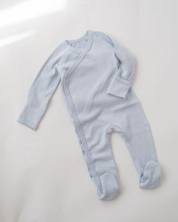 illoura The Label - Footed Romper | Powder Blue - Little Love of Mine