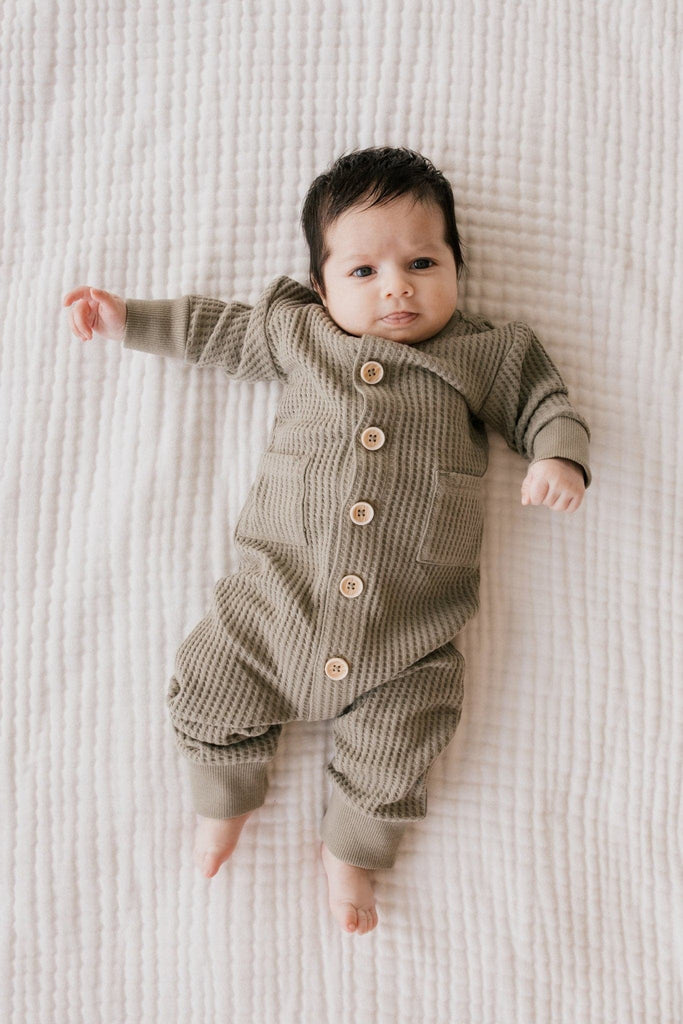 Jamie Kay - Organic Cotton Waffle Lincoln Onepiece - Woodland - Little Love of Mine