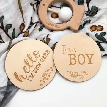 One Chew Three - Single Baby and Pregnancy Milestone Plaques - Little Love of Mine
