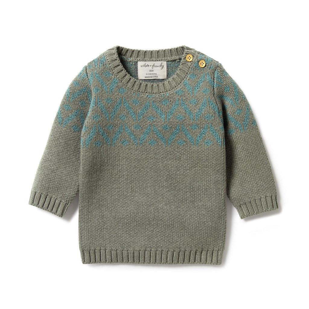 Wilson and Frenchy - Knitted Fair Isle Jumper - Shadow - Little Love of Mine