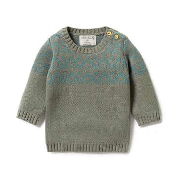 Wilson and Frenchy - Knitted Fair Isle Jumper - Shadow - Little Love of Mine