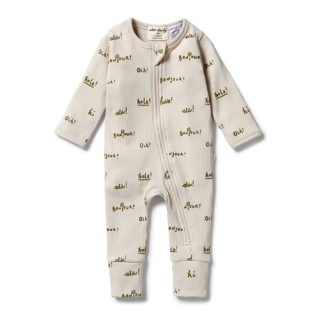 Wilson and Frenchy - Organic Rib Zipsuit with Feet - Little Love of Mine